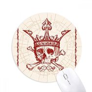 Dıythinker Kalpler Kürek Kırmızı Taç İskelet Poker Kartı Baskılı Yuvarlak Kaymaz Kauçuk Mouse Pad