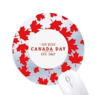 Dıythinker Kanada Günü 4 Temmuz EST 1867 Akçaağaç Yaprağı Baskılı Yuvarlak Kaymaz Kauçuk Mouse Pad