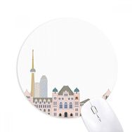Dıythinker Kanada Simgesi Şehir Suluboya Çizgi Film Baskılı Yuvarlak Kaymaz Kauçuk Mouse Pad