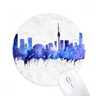 Dıythinker Kanada Simgesi Şehir Suluboya Mavi Baskılı Yuvarlak Kaymaz Kauçuk Mouse Pad