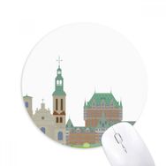 Dıythinker Kanada Simgesi ve Şehir Binaları Çizgi Film Baskılı Yuvarlak Kaymaz Kauçuk Mouse Pad
