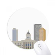 Dıythinker Kanada Simgesi ve Şehir Binaları Moda Baskılı Yuvarlak Kaymaz Kauçuk Mouse Pad