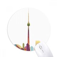 Dıythinker Kanada Simgesi ve Şehir Suluboya Baskılı Yuvarlak Kaymaz Kauçuk Mouse Pad