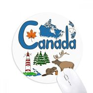 Dıythinker Kanada Ulusal Simge Simgesi Desenli Baskılı Yuvarlak Kaymaz Kauçuk Mouse Pad
