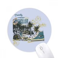 Dıythinker Kanvas Ayakkabı Hindistan Cevizi Ağacı İllüstrasyon Baskılı Yuvarlak Kaymaz Kauçuk Mouse Pad