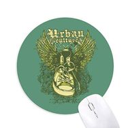 Dıythinker Kanvas Ayakkabı Kanat İllüstrasyon Desen Baskılı Yuvarlak Kaymaz Kauçuk Mouse Pad