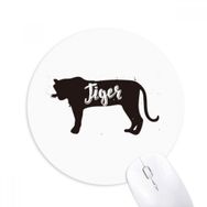 Dıythinker Kaplan Siyah ve Beyaz Hayvan Baskılı Yuvarlak Kaymaz Kauçuk Mouse Pad