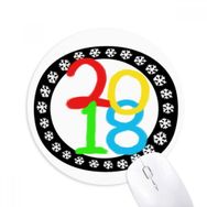 Dıythinker Kar Tanesi 2018 Happy New Year Baskılı Yuvarlak Kaymaz Kauçuk Mouse Pad