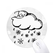 Dıythinker Kar Tanesi Bulutlu El Boyaması Desen Baskılı Yuvarlak Kaymaz Kauçuk Mouse Pad