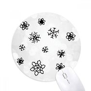 Dıythinker Kar Tanesi Hava Elle Boyanmış Desen Baskılı Yuvarlak Kaymaz Kauçuk Mouse Pad