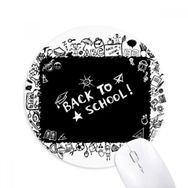 Dıythinker Kara Tahta Grafiti Okul Tarzı Silüet Baskılı Yuvarlak Kaymaz Kauçuk Mouse Pad