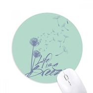 Dıythinker Karahindiba Çiçekleri Bitki İllüstrasyon Baskılı Yuvarlak Kaymaz Kauçuk Mouse Pad