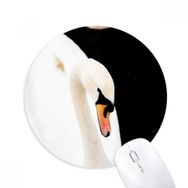 Dıythinker Karasal Organizma Vahşi Hayvan Beyaz Kuğu Baskılı Yuvarlak Kaymaz Kauçuk Mouse Pad