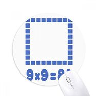 Dıythinker Kare Alan Mavi İllüstrasyon Desen Baskılı Yuvarlak Kaymaz Kauçuk Mouse Pad