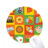 Dıythinker Kare Casino Nesneler İllüstrasyon Baskılı Yuvarlak Kaymaz Kauçuk Mouse Pad