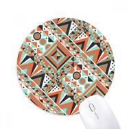 Dıythinker Kare Üçgen Geometrik İllüstrasyon Desen Baskılı Yuvarlak Kaymaz Kauçuk Mouse Pad