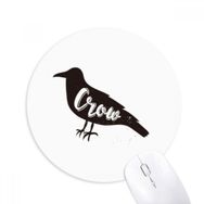 Dıythinker Karga Siyah ve Beyaz Hayvan Baskılı Yuvarlak Kaymaz Kauçuk Mouse Pad