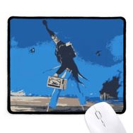 Dıythinker Karikatür Mavi Arka Plan Grotesk Illüstrasyon Kaymaz Mouse Pad