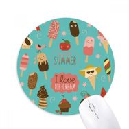 Dıythinker Karpuz Elma Tatlı Dondurma Baskılı Yuvarlak Kaymaz Kauçuk Mouse Pad
