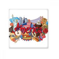 Dıythinker Kartal Özgürlük Burger Amerika Grafiti 15x15 cm Seramik Karo