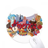 Dıythinker Kartal Özgürlük Burger Amerika Grafiti Baskılı Yuvarlak Kaymaz Kauçuk Mouse Pad