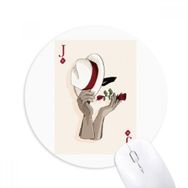 Dıythinker Kartları Elmas J Desenli Baskılı Yuvarlak Kaymaz Kauçuk Mouse Pad