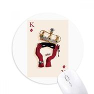 Dıythinker Kartları Elmas K Desenli Baskılı Yuvarlak Kaymaz Kauçuk Mouse Pad