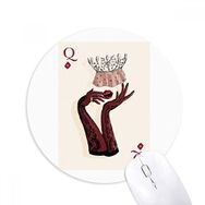 Dıythinker Kartları Elmas Q Desenli Baskılı Yuvarlak Kaymaz Kauçuk Mouse Pad