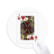 Dıythinker Kartları Kalp J Desenli Baskılı Yuvarlak Kaymaz Kauçuk Mouse Pad