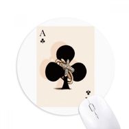 Dıythinker Kartları Kulüp A Desen Baskılı Yuvarlak Kaymaz Kauçuk Mouse Pad