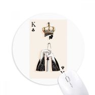 Dıythinker Kartları Kulüp K Desenli Baskılı Yuvarlak Kaymaz Kauçuk Mouse Pad