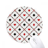 Dıythinker Kartları Kumar Aletleri Desen Baskılı Yuvarlak Kaymaz Kauçuk Mouse Pad