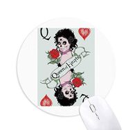 Dıythinker Kartları Q İllüstrasyon Desen Baskılı Yuvarlak Kaymaz Kauçuk Mouse Pad