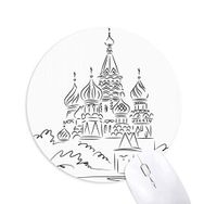 Dıythinker Katedral Kemer Siyah Çizgi Çizim Baskılı Yuvarlak Kaymaz Kauçuk Mouse Pad