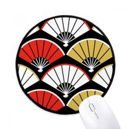 Dıythinker Katlanır Fan Kırmızı Siyah Altın Yuvarlak Kaymaz Mouse Pad