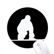 Dıythinker Kaykay Siyah Spor Silueti Baskılı Yuvarlak Kaymaz Kauçuk Mouse Pad