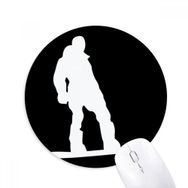 Dıythinker Kaykay Spor Siyah Siluet Desenli Baskılı Yuvarlak Kaymaz Kauçuk Mouse Pad
