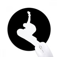 Dıythinker Kaykay Spor Siyah Zıplama Silueti Baskılı Yuvarlak Kaymaz Kauçuk Mouse Pad