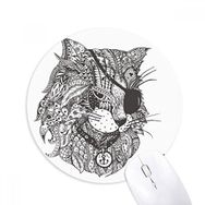 Dıythinker Kedi İnsan Boyası Tek Gözlü Baskılı Yuvarlak Kaymaz Kauçuk Mouse Pad