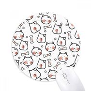 Dıythinker Kedi Köpek Kemiği Koruyucu Hayvan Hayvan Hayvan Sevgili Baskılı Yuvarlak Kaymaz Kauçuk Mouse Pad