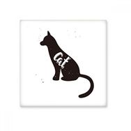 Dıythinker Kedi Siyah ve Beyaz Hayvan 15x15 cm Seramik Karo