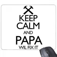 Dıythinker Keep Calm And Papa Wil Fix It Alıntı Dikdörtgen Kaymaz Kauçuk Mouse Pad