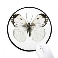 Dıythinker Kelebek Beyaz Koyu Kanatlı Yuvarlak Kaymaz Mouse Pad