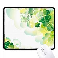 Dıythinker Kelebek Dört Yapraklı Yonca St.Patrick's Day Kaymaz Siyah Başlıklı Kenarlar Mouse Pad