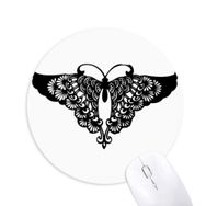 Dıythinker Kelebek Fırfırlı Kanatlı Silüet Baskılı Yuvarlak Kaymaz Kauçuk Mouse Pad