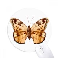 Dıythinker Kelebek Kahverengi Kanatlı Baskılı Yuvarlak Kaymaz Kauçuk Mouse Pad
