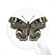 Dıythinker Kelebek Koyu Kanatlı Koyu Renkli Baskılı Yuvarlak Kaymaz Kauçuk Mouse Pad