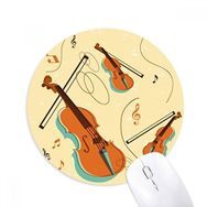 Dıythinker Keman Müzik Enstrümanları Desenli Baskılı Yuvarlak Kaymaz Kauçuk Mouse Pad
