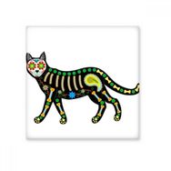 Dıythinker Kemik Kalp Siyah Kedi Cadılar Bayramı Korku Atmosfer 10x10 cm Seramik Karo