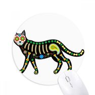 Dıythinker Kemik Kalp Siyah Kedi Cadılar Bayramı Korku Baskılı Yuvarlak Kaymaz Kauçuk Mouse Pad